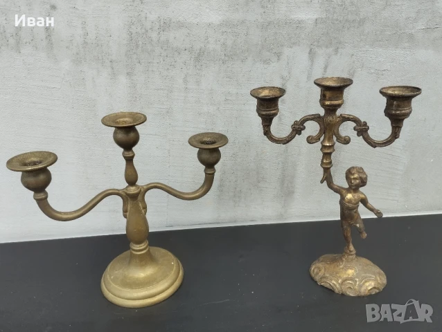 Месингов свещник 3ка, месингов свещник единичка , швейцарска хлопка , снимка 8 - Антикварни и старинни предмети - 51075409