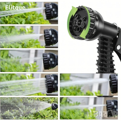 Гъвкав разтеглив градински маркуч 30м – Пълен комплект с пистолет (7 функции) и конектори на едро , снимка 14 - Други инструменти - 53401843