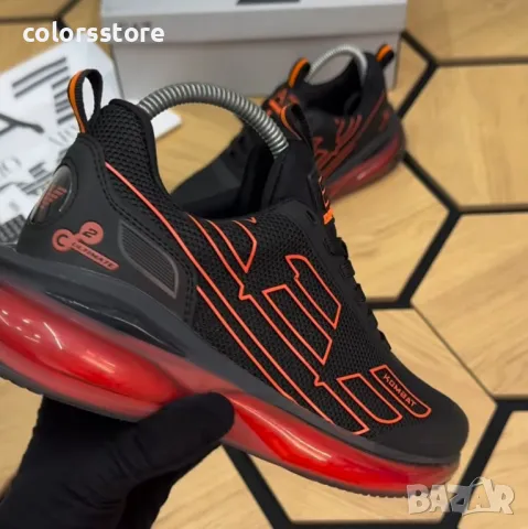 Мъжки маратонки  EA черно с червено/BR60z, снимка 3 - Маратонки - 49916818