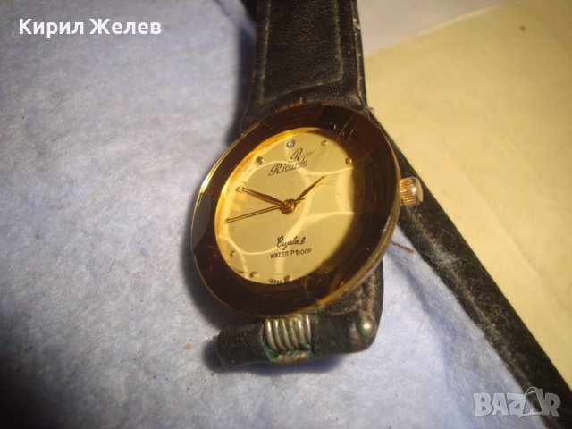 RICARDO Cristal WATER PROOF JAPAN QUARTZ 18K GOLD PLATED КАИШКА ЕСТ. КОЖА ЯПОНСКИ ЧАСОВНИК 26785, снимка 14 - Дамски - 36692857