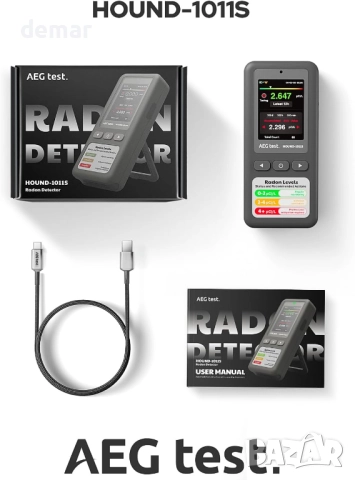 AEGTEST HOUND-1011S Преносим радонов детектор, високоточен сензор, снимка 7 - Друга електроника - 52705586