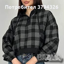 Дамска блуза с качулка COCO BIANCA, снимка 1 - Блузи с дълъг ръкав и пуловери - 43014677