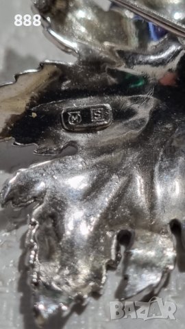 Сребърна брошка с перла от Mikimoto (Япония), снимка 7 - Колиета, медальони, синджири - 43256186