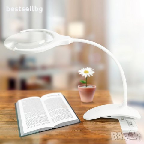 Настолна увеличителна лупа стойка LED осветление за четене шиене на гоблени бродиране козметик бюро, снимка 11 - Други инструменти - 24213607