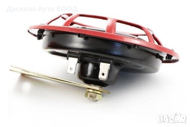 Червен клаксон тромба сирена Hella - 12 волта 400 HZ кръгъл, снимка 4 - Аксесоари и консумативи - 43951969