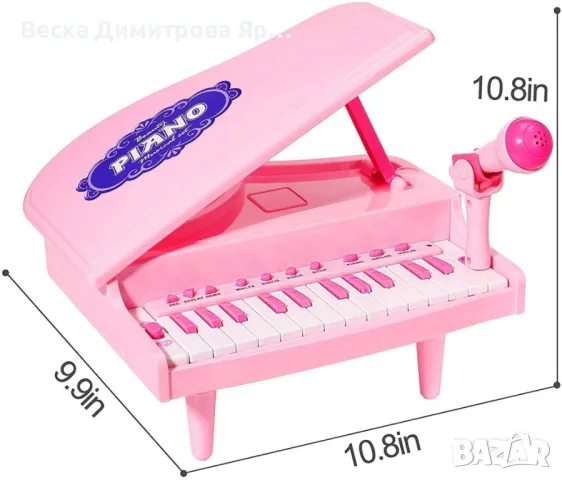 Бебешко многофункционално пиано с микрофон / Бебешки образователен музикален инструмент, снимка 8 - Музикални играчки - 47732986