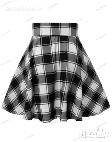 Дамска ежедневна модна карирана пола, 3цвята , снимка 3 - Поли - 49622638