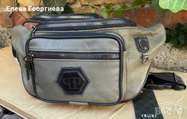 Мъжка чанта за кръста естествена кожа. 