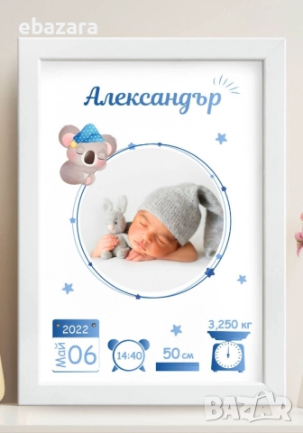 Постер-Бебешки визитки със снимка по избор♥️♥️♥️, снимка 7 - Декорация за дома - 51534745