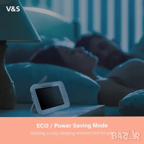 Бебефон с,2 камери и аудио, 5" 720P HD Quad View Split Screen, ниска EMF, 2 камери за нощно виждане , снимка 6 - Бебефони - 48830317