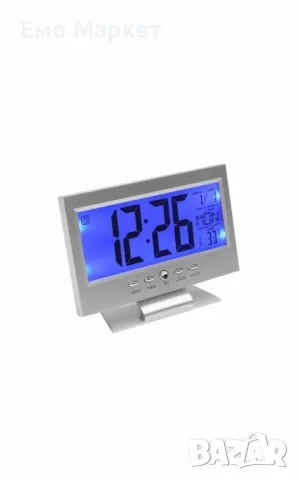 Електронен цифров часовник с акустичен алармен сензор, LED дисплей DS-8082, снимка 2 - Друга електроника - 49392475