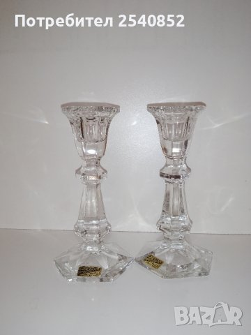 двойка кристални свещници , снимка 4 - Декорация за дома - 43141580