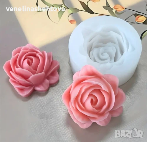 3D разлистена роза Силиконов молд форма за свещи гипс сапун смола фондан , снимка 2 - Форми - 50706317