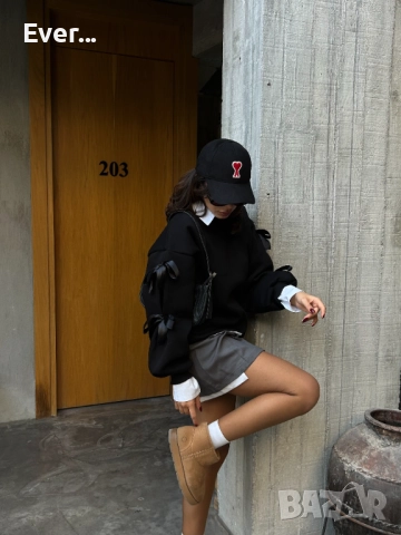 Суитшърт с панделки овърсайз, снимка 8 - Суичъри - 52333257