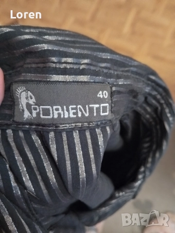 *Poriento*Дамска риза черна със сребристи раета, снимка 9 - Ризи - 52580352