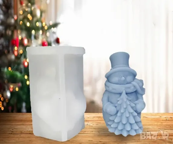 Молд снежен човек с елха 6