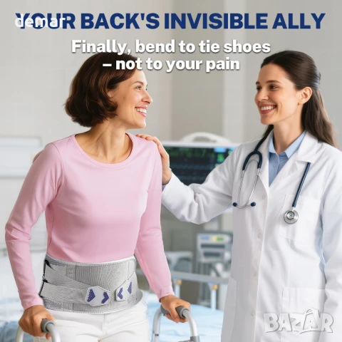 Колан за гръб Fitomo, 3D плетена дишаща мрежеста опора за гръб, облекчава болките в гърба, М, снимка 6 - Корсети, колани и коректори - 50769181