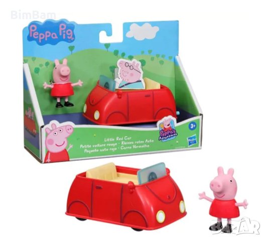 Оригинална фигурка Peppa Pig с малка червена кола / Hasbro