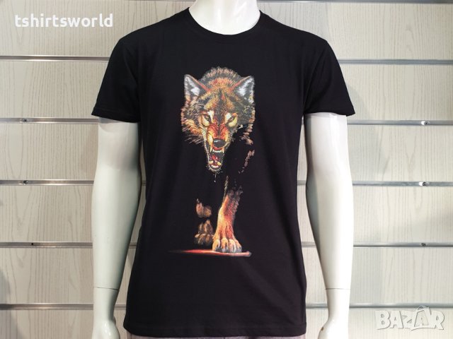 Нова мъжка тениска с дигитален печат Ходещ Вълк, Серия вълци, снимка 5 - Тениски - 40709129