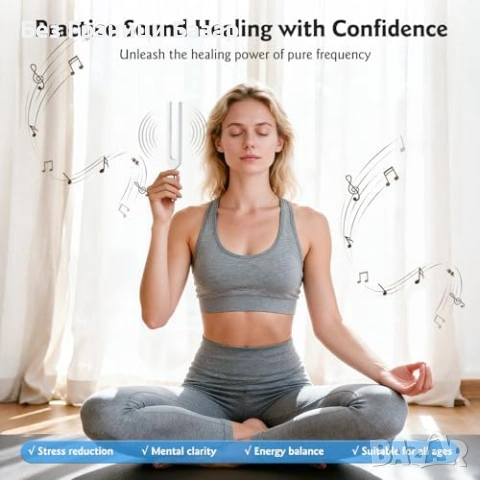 Нов Камертон сет за йога медитация рейки 9 броя 174–963Hz + калъф + чукче, снимка 2 - Йога - 53463662