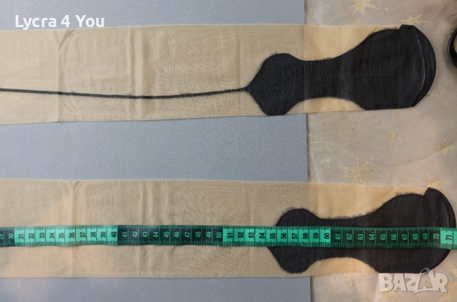 M/L телесни чорапи с черен ръб и стъпало, снимка 6 - Бельо - 52384168