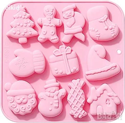 11 коледни Коледен елха ръкавица човече къща снежен дядо силиконов молд форма фондан шоколад гипс 