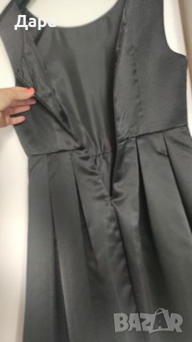 Официална черна сатенена рокля , снимка 6 - Рокли - 37608732