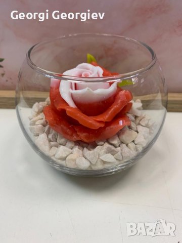 цветя от ароматен глицеринов сапун и Българска роза , снимка 13 - Картини - 43389734