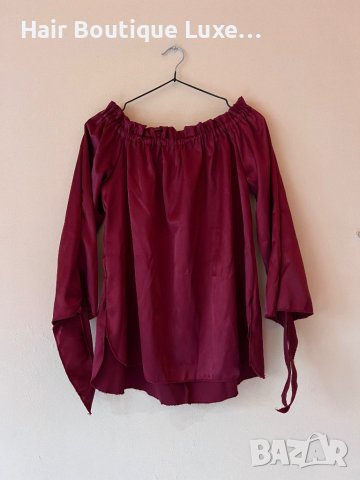 Сатенена блуза с панделки на ръкавите 🎀, снимка 5 - Блузи с дълъг ръкав и пуловери - 43839329