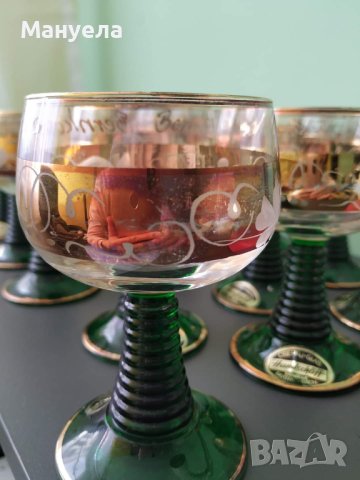 Luminarc Romer - France нови  6 бр златни чаши ръчно гравирано ст, снимка 5 - Чаши - 43839175