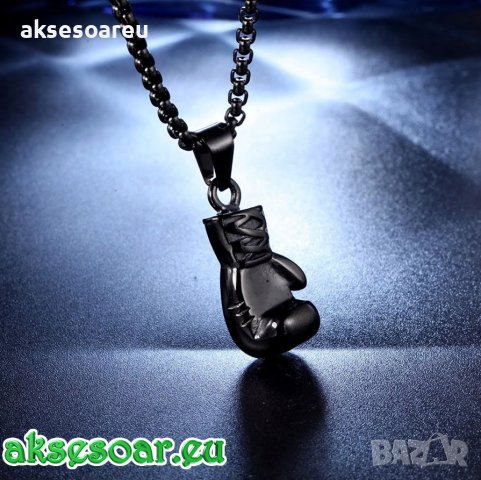 Колие боксова ръкавица верига от неръждаема стомана боксьорска ръкавица за мъже мъжки хип-хоп спортн, снимка 10 - Колиета, медальони, синджири - 38291213