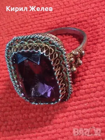 Старинен СКЪПОЦЕНЕН ФИЛИГРАНЕН СРЕБЪРЕН ПРЪСТЕН СРЕБРО 900 с ОГРОМЕН РЪЧНО ФАСЕТИРАН АМЕТИСТ 49916, снимка 16 - Антикварни и старинни предмети - 49294548