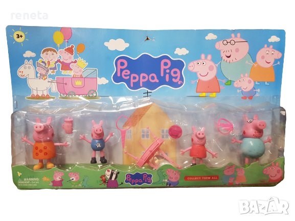 Фигурки Peppa Pig, Пластмасови, Комплект фигурки с аксесоари