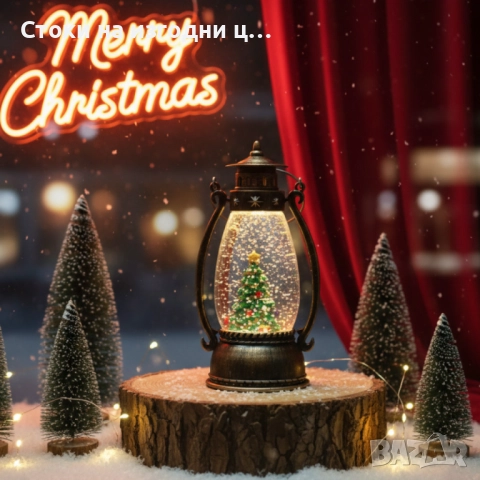 Ретро LED коледен фенер с падащ сняг – магическа светлина и празничен уют, снимка 3 - Декорация за дома - 52425197