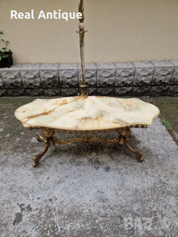 Уникална антикварна белгийска холна маса бронз оникс 