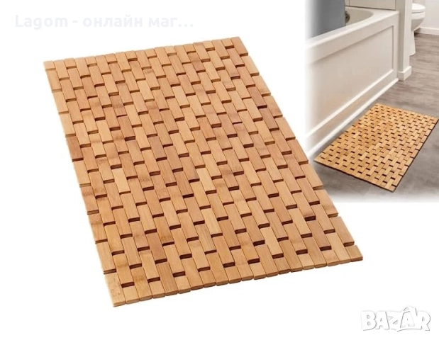 Универсален килим за баня, бамбук, нехлъзгав, влагоустойчив, многофункционална употреба, снимка 2 - Килими - 52562743