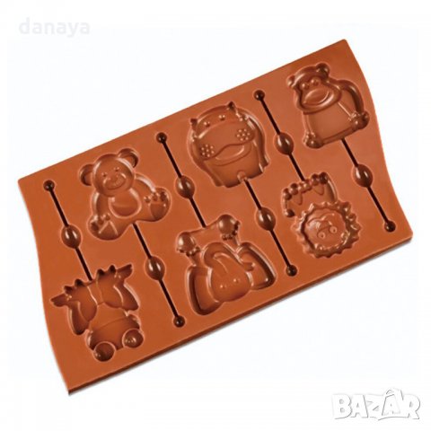 2049 Силиконова форма за близалки животинки, 6 гнезда, снимка 5 - Форми - 32568921