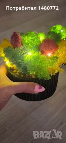 Светеща кашпа със скандинавски мъх , снимка 7 - Декорация за дома - 48169980