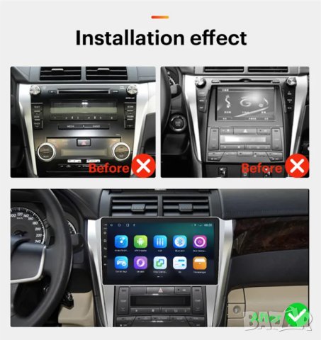 Мултимедия за Toyota Camry, 2 DIN, MP3 плеър с Екран 10”  с Android, Навигация, Двоен дин, дисплей, снимка 4 - Аксесоари и консумативи - 40620909