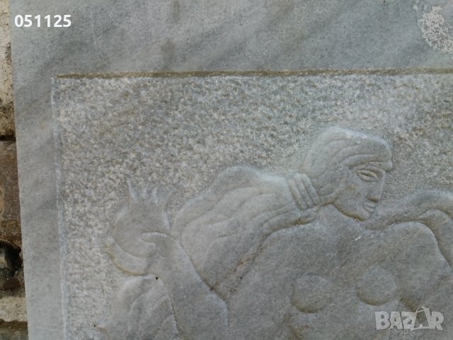 мраморна масивна плоча, ръчно дялана с фигура , снимка 6 - Антикварни и старинни предмети - 37332340