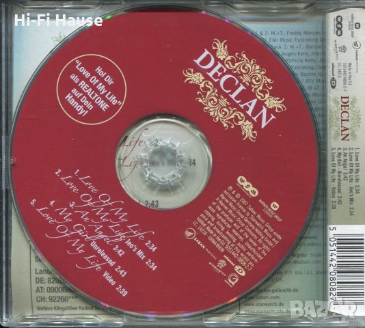 Declan-Love Of My Life, снимка 2 - CD дискове - 34745776