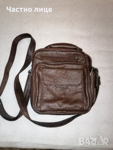 Намалена естествена кожа мъжка чанта , снимка 1