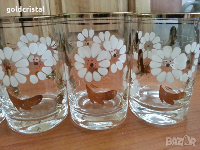 Ретро чаши с позлата ръчно рисувани , снимка 2 - Антикварни и старинни предмети - 37347997