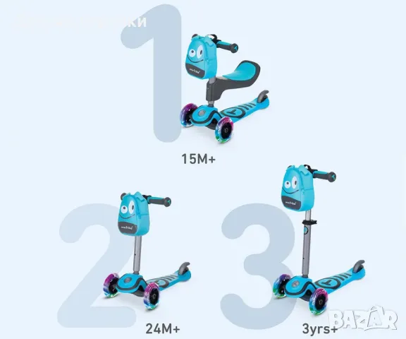 Детски скутер smarTrike Т1, син, Тротинетка за деца, снимка 2 - Скутери и тротинетки - 50182056