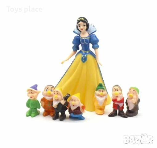Комплект Снежанка и Седемте джуджета  фигурки за торта или игра, снимка 4 - Фигурки - 50727000