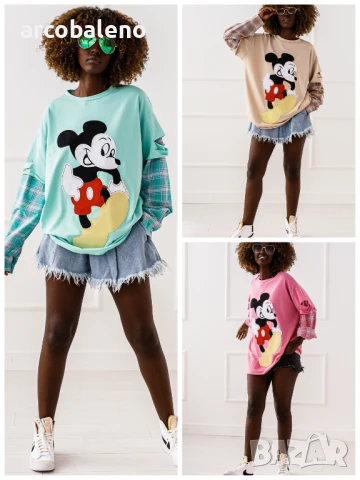 Дамска блуза с дълги ръкави Mickey, 3цвята 
