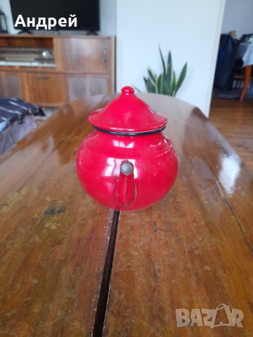 Стар емайлиран чайник #27, снимка 2 - Антикварни и старинни предмети - 40700855