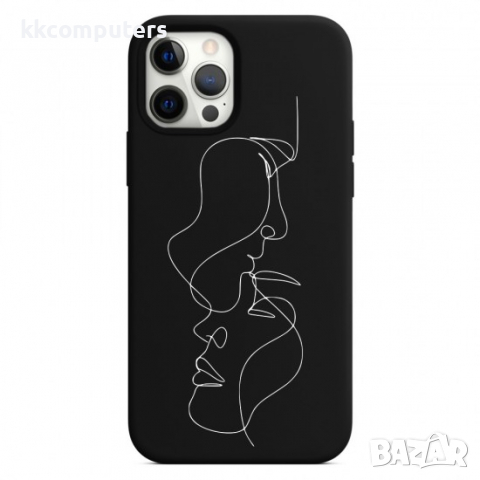 Силиконов калъф гръб кейс bSmart Art Line - iPhone 11 (6.1), Черен, снимка 1