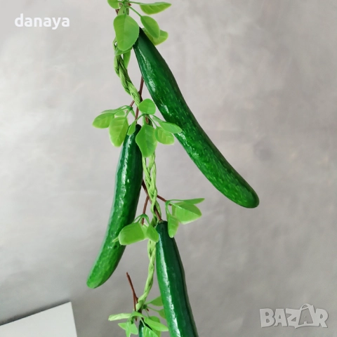 6090 Изкуствени краставици на връзка, 70 см, снимка 5 - Изкуствени цветя - 51487701