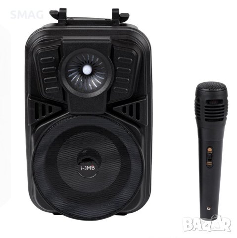 Караоке Bluetooth високоговорител Тонколона, преносима с микрофон LED 5W 15x12.5x27cm